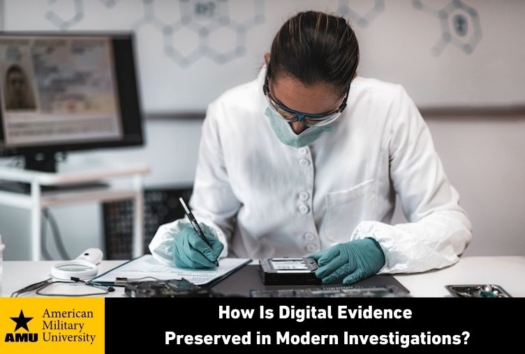 digital evidence being preserved by criminal justice professional
