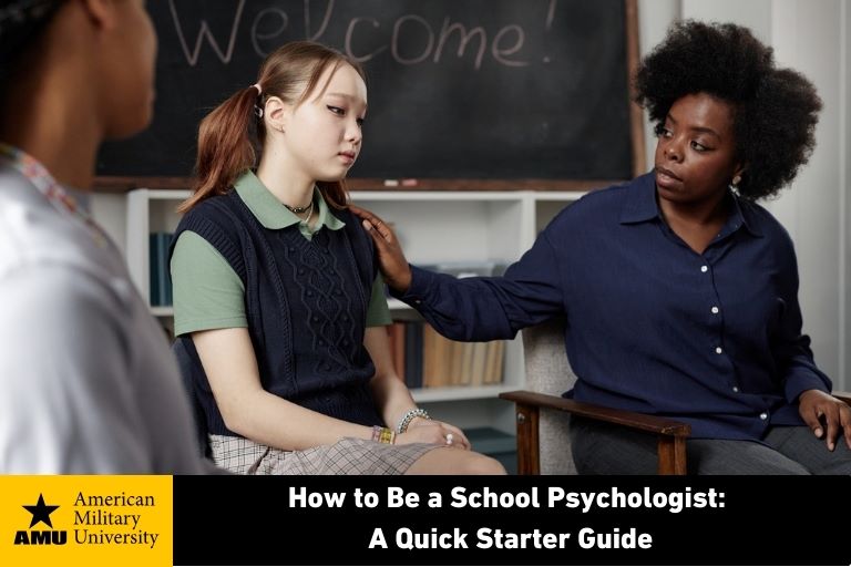 school psychologist comforting student